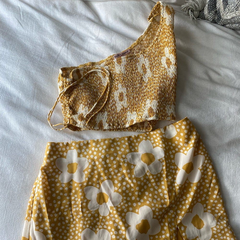 Shop love street set one shoulder tank and skirt never worn